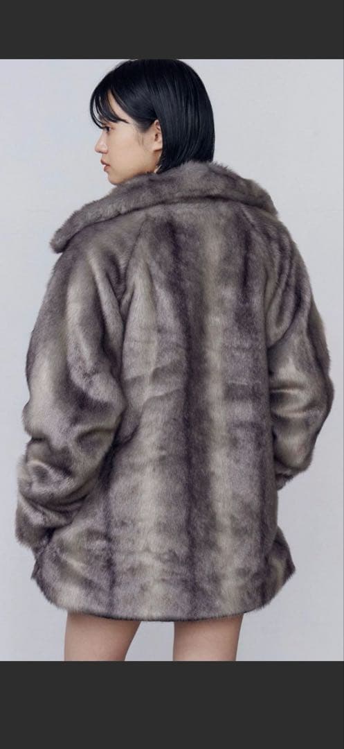 EMODA emoda エモダ　ミディフェイクファーコート　グレー