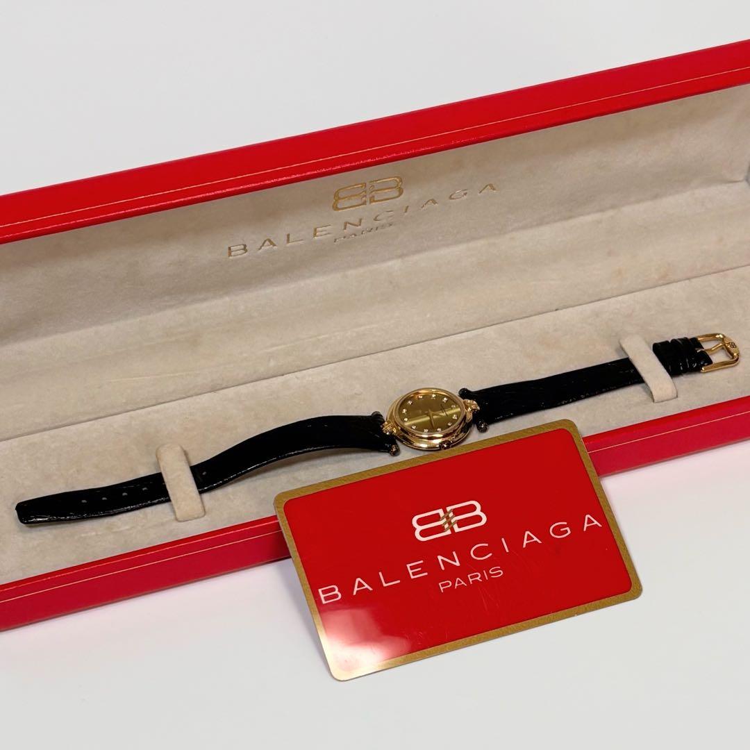 新品電池 バレンシアガ レディース腕時計 12P ダイヤ 18K GEP付属品.