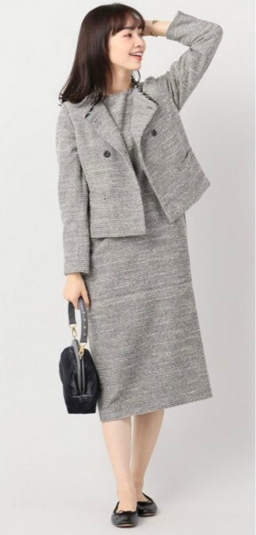 イエナ ツイード ジャケット＆ワンピース セットアップ グレー
