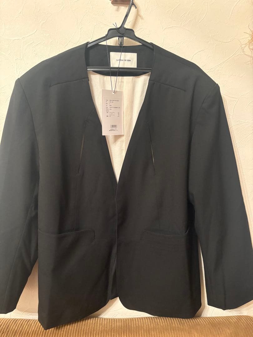 ジャケット・アウター LA PEAU DE GEM no collar hole jacket