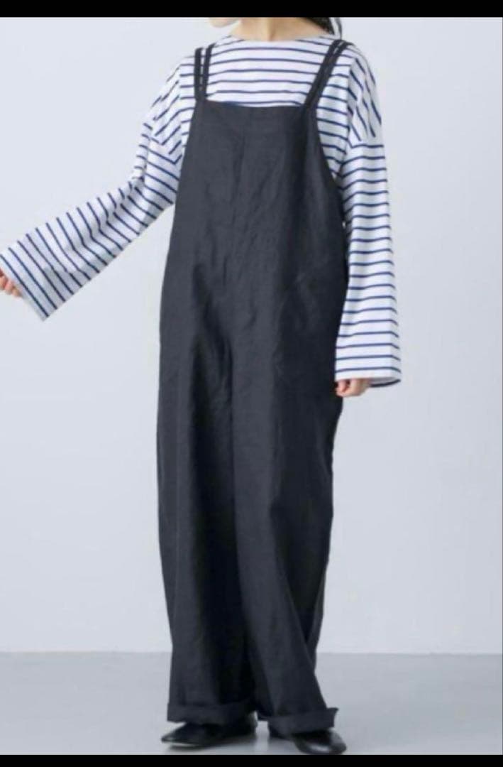 kagure かぐれ リネンサロペット ブラック