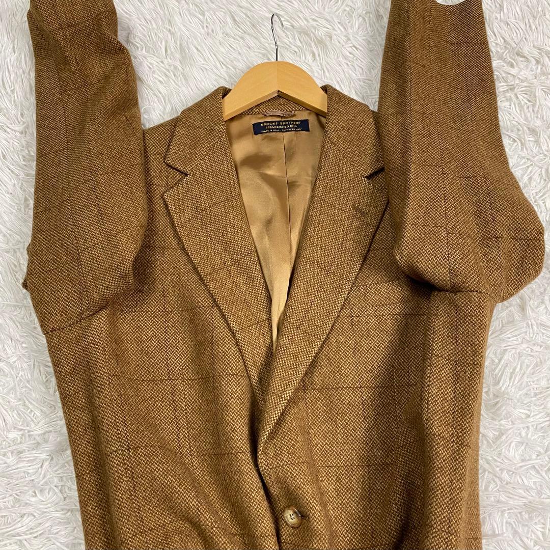 キャメル100%✨USA製ブルックスブラザーズヴィンテージツイードジャケットXL