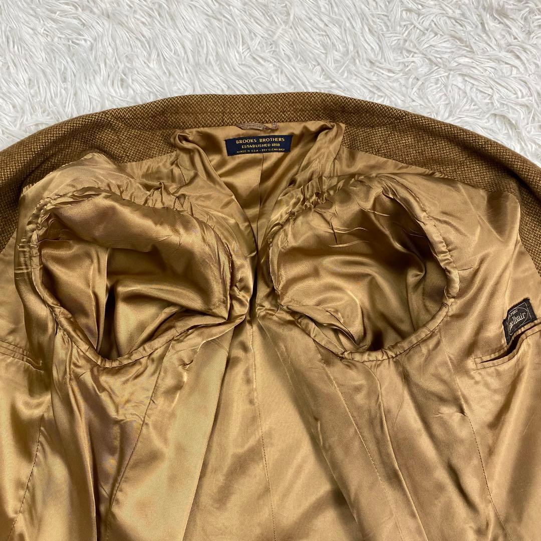 キャメル100%✨USA製ブルックスブラザーズヴィンテージツイードジャケットXL