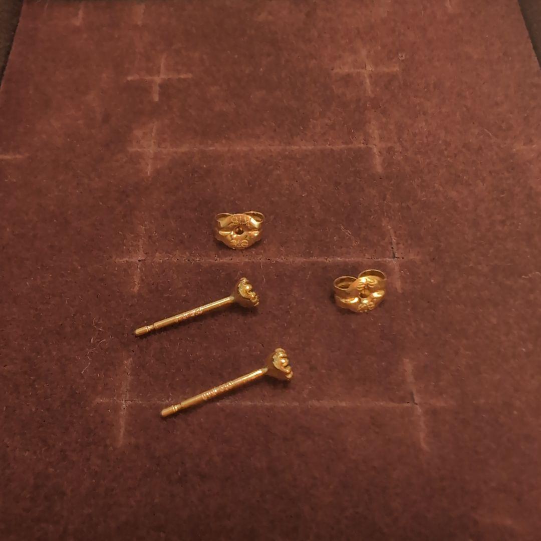 【Ruuu】ete　18K　フルール　ピアス　サファイヤ　9月