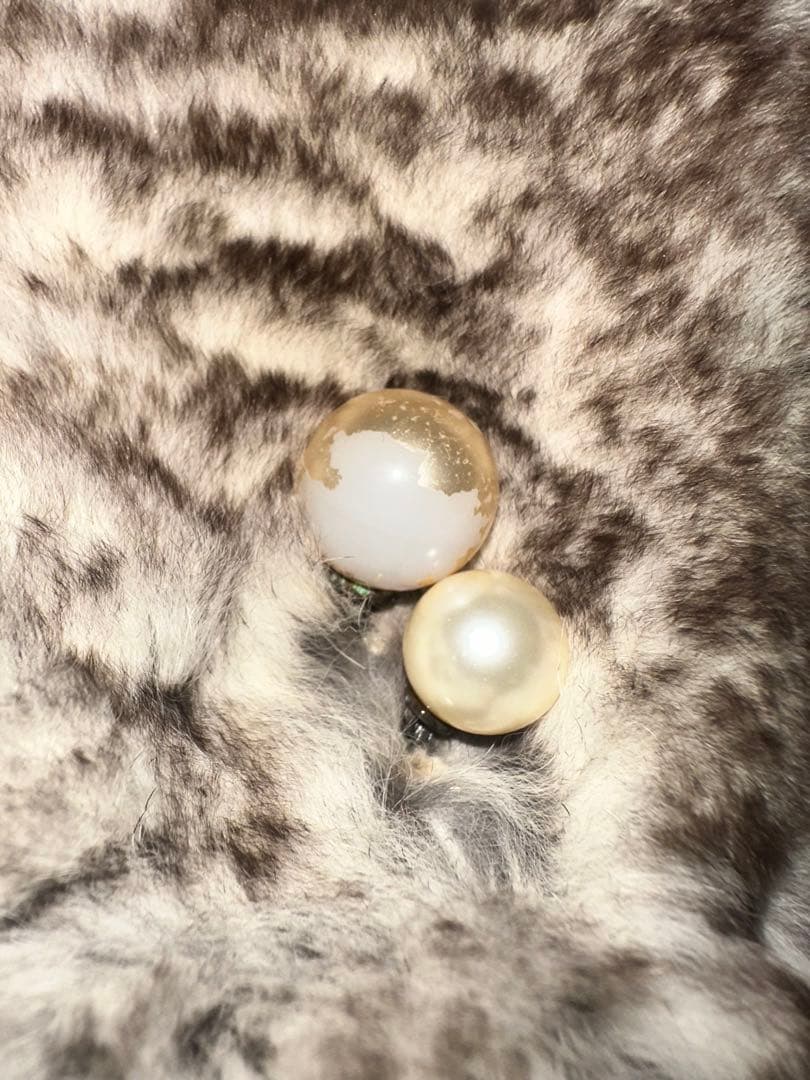 シャネルCHANELパールラパンラビットファーマフラースヌードホワイトブラウン