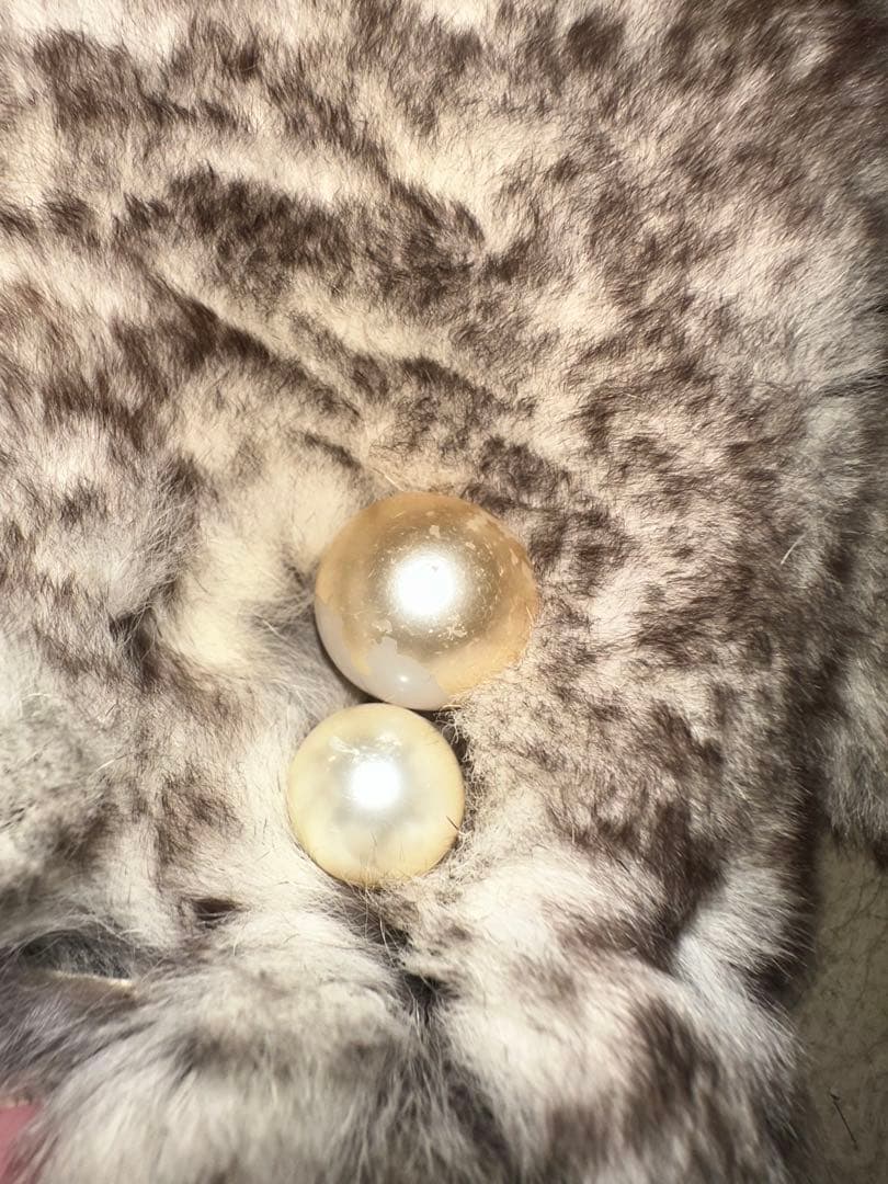 シャネルCHANELパールラパンラビットファーマフラースヌードホワイトブラウン