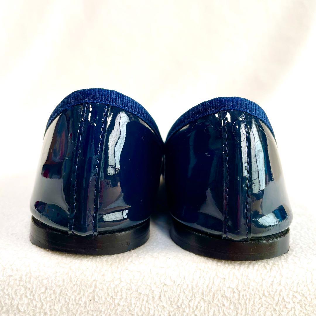 美品✨レペット フラット バレエシューズ エナメル ネイビー 40