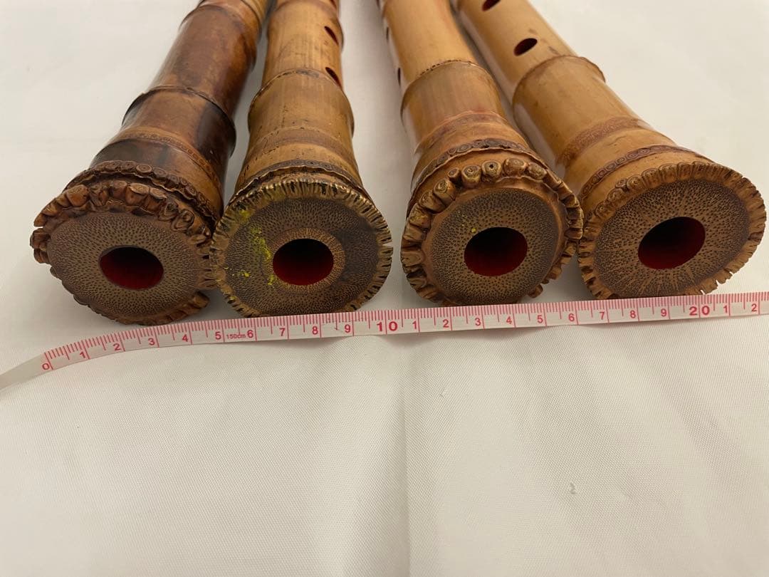 ❷超希少 尺八 昌山4本 銘なし1本 5本まとめ売り ケース付き 和楽器