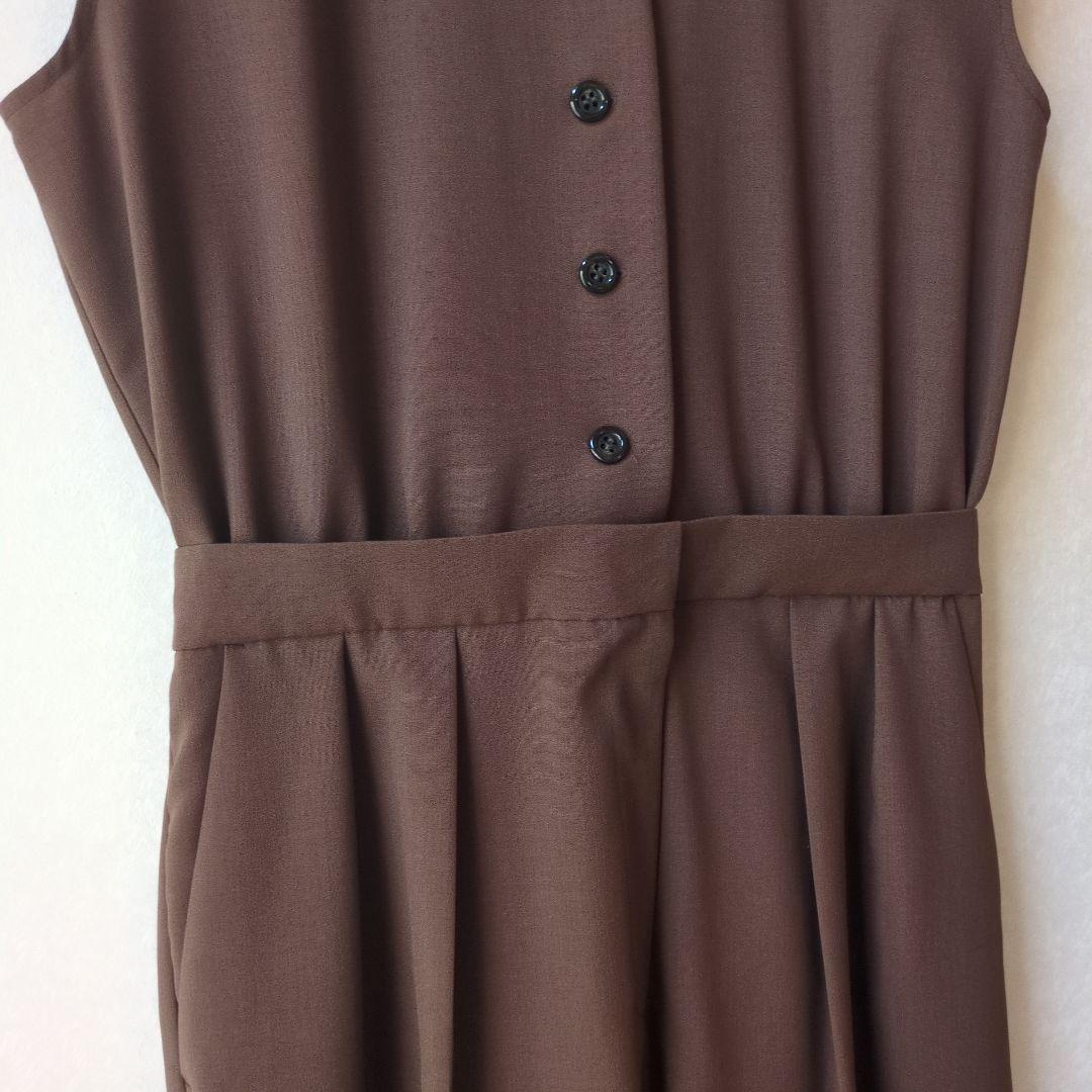 極美品　ルーニィ♥麻調コンビネゾン　ブラウン　38　ホームクリーニング可能