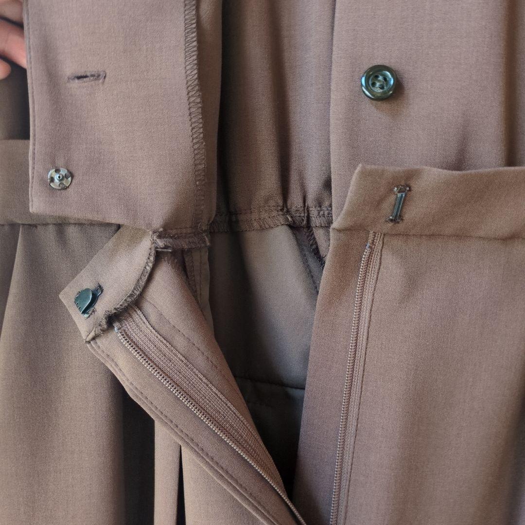 極美品　ルーニィ♥麻調コンビネゾン　ブラウン　38　ホームクリーニング可能