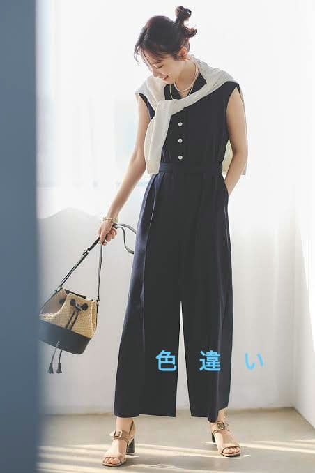 極美品　ルーニィ♥麻調コンビネゾン　ブラウン　38　ホームクリーニング可能