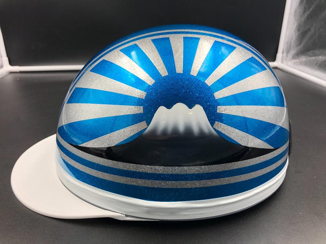 コルク半　カスタム　富士日章　三つボタン　キャンディブルー　ラメ　高級クリヤ