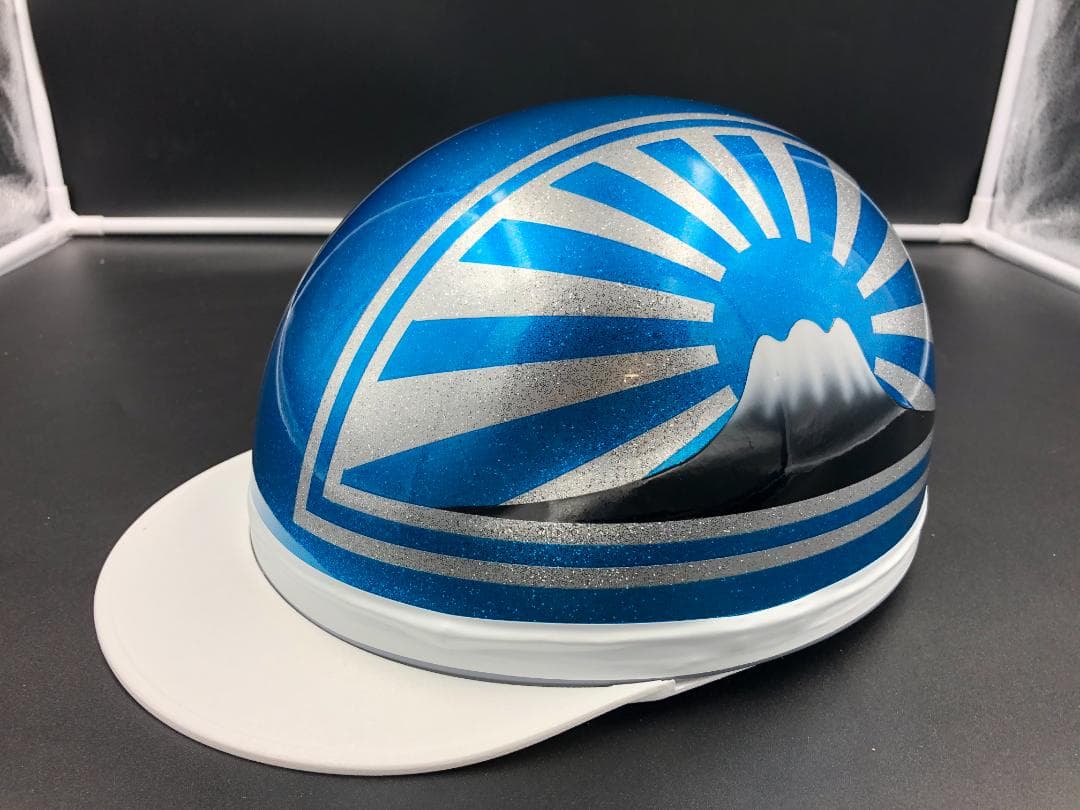 コルク半　カスタム　富士日章　三つボタン　キャンディブルー　ラメ　高級クリヤ