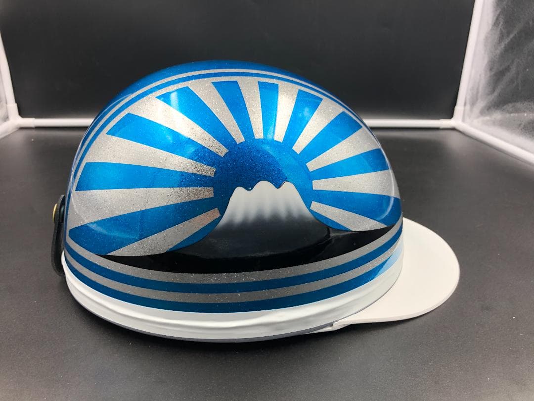 コルク半　カスタム　富士日章　三つボタン　キャンディブルー　ラメ　高級クリヤ