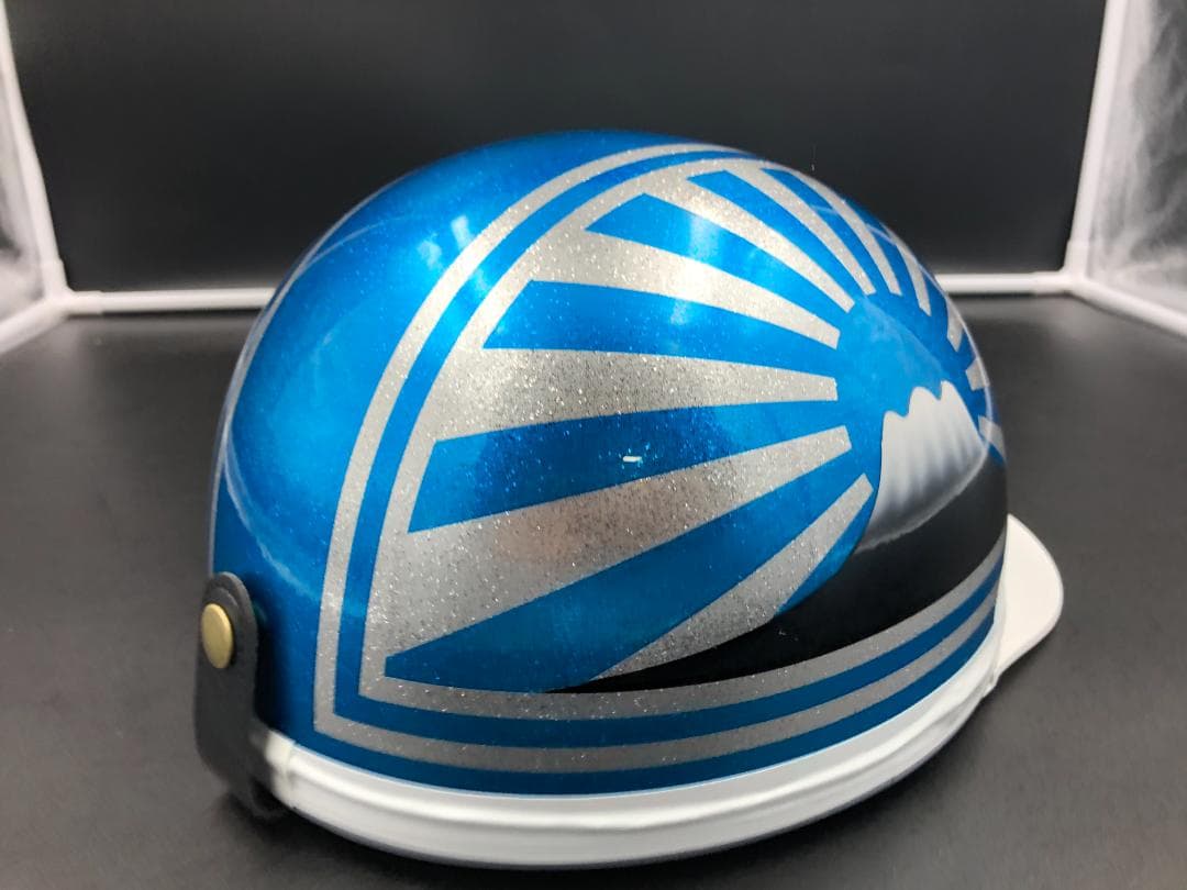 コルク半　カスタム　富士日章　三つボタン　キャンディブルー　ラメ　高級クリヤ