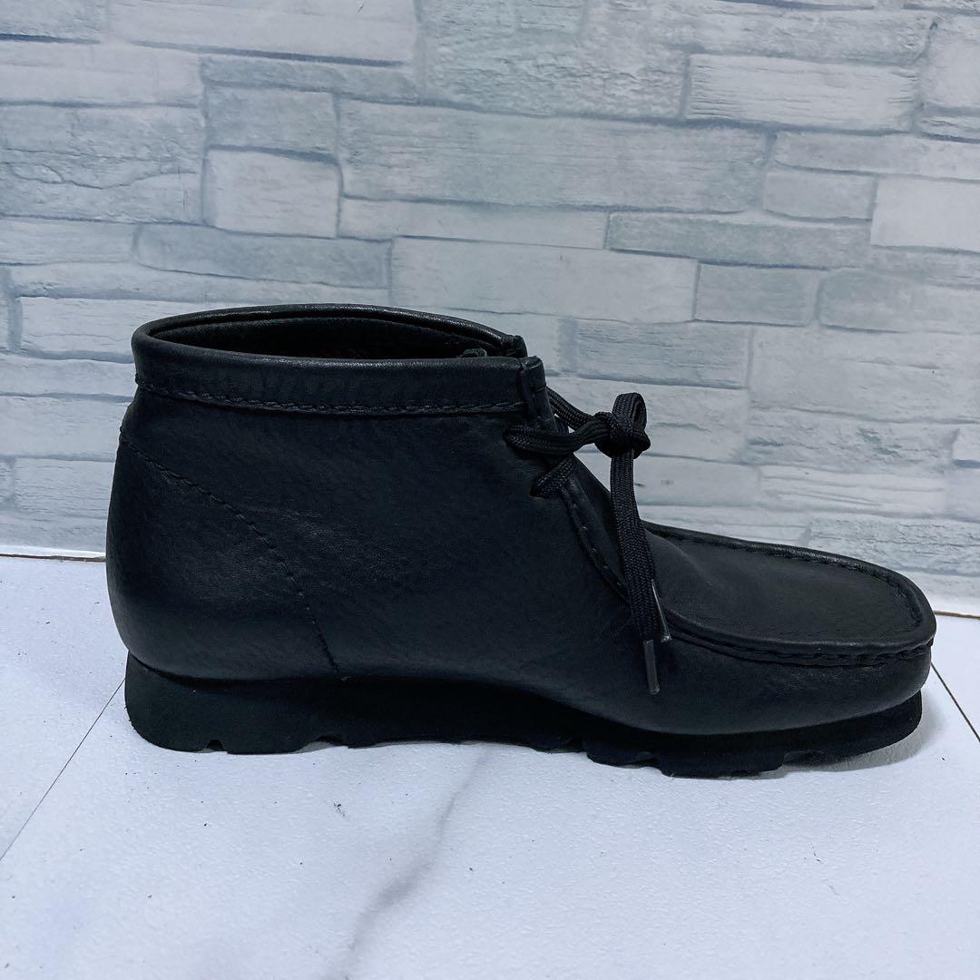 美品 クラークス ワラビーブーツ ゴアテックス 26 ビブラム 黒 シボレザー