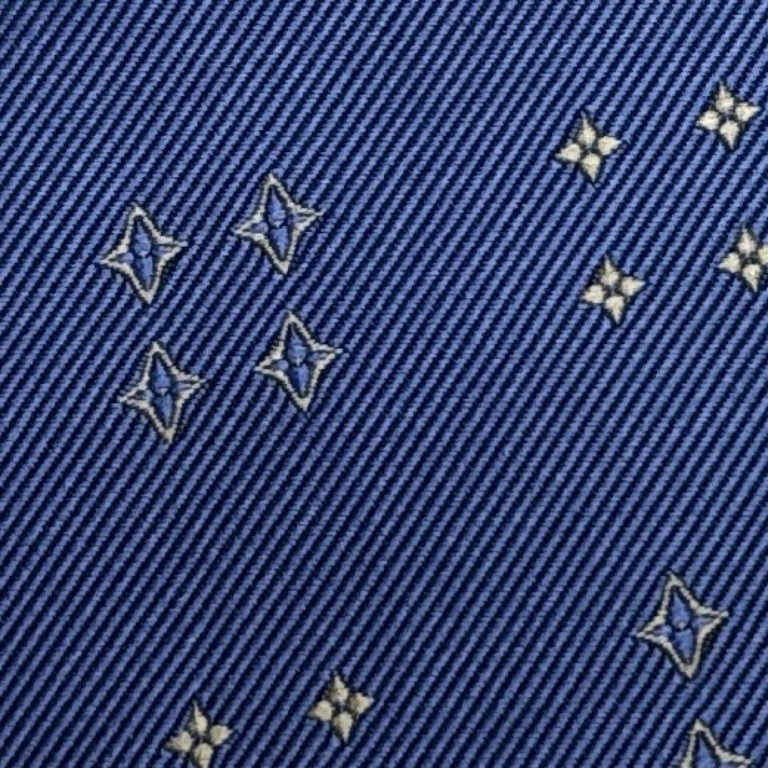 【美品】LOUIS VUITTON ネクタイ　高級シルク　ブルー