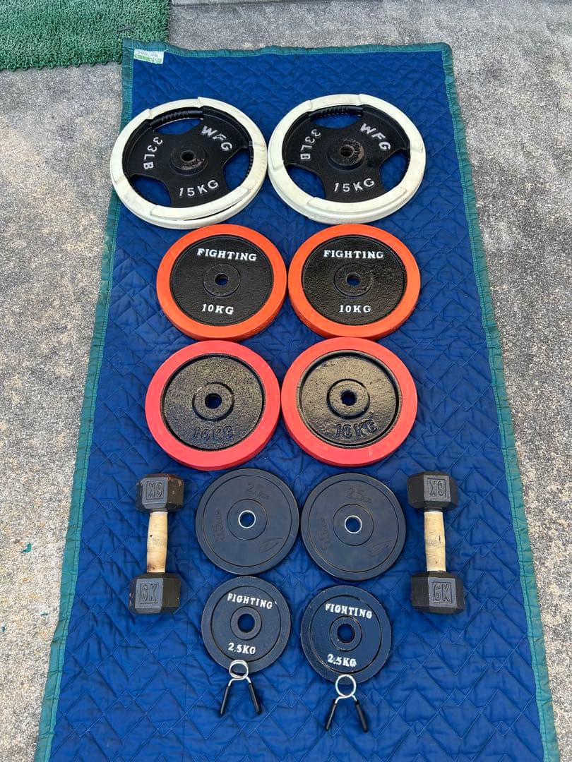 トレーニングベンチ バーベル ダンベル付き