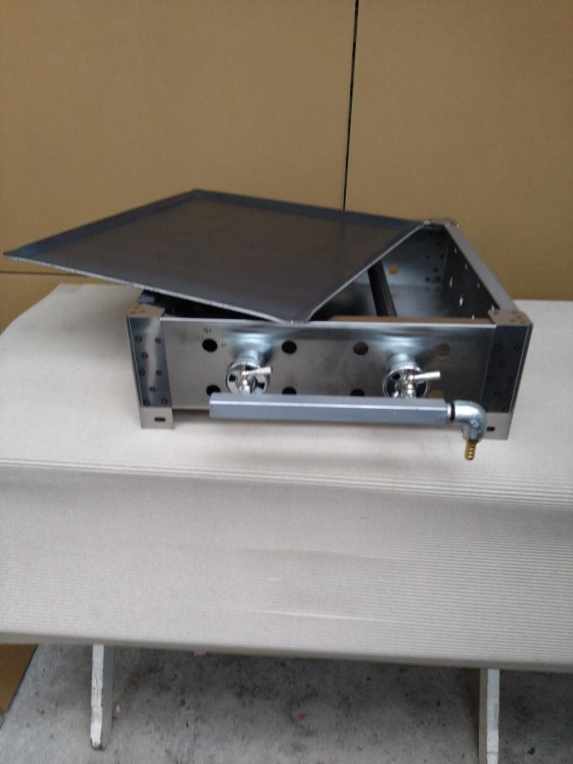 幅450　移動試食デモ販売　専用台付　鉄板焼ガスグリラー　模擬店　道の駅