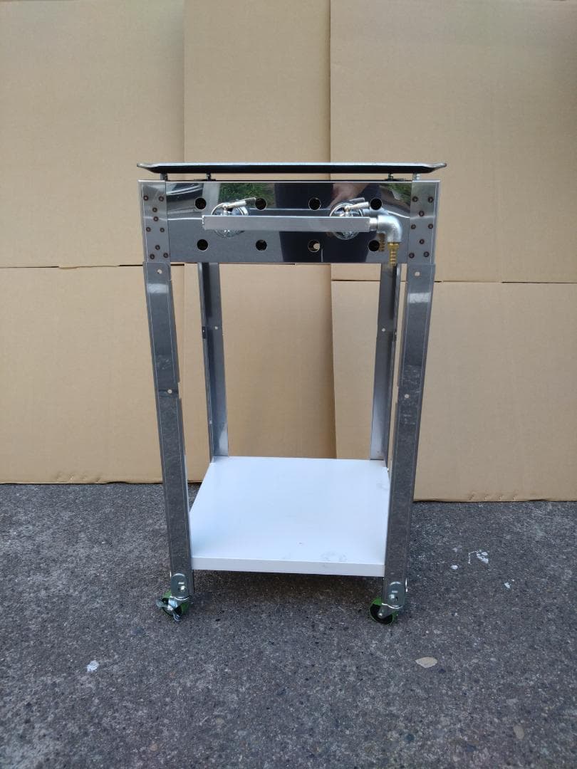 幅450　移動試食デモ販売　専用台付　鉄板焼ガスグリラー　模擬店　道の駅