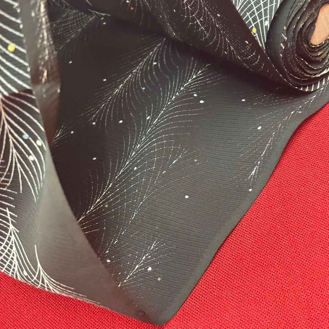 黒地　絽の反物　正絹100% 未使用