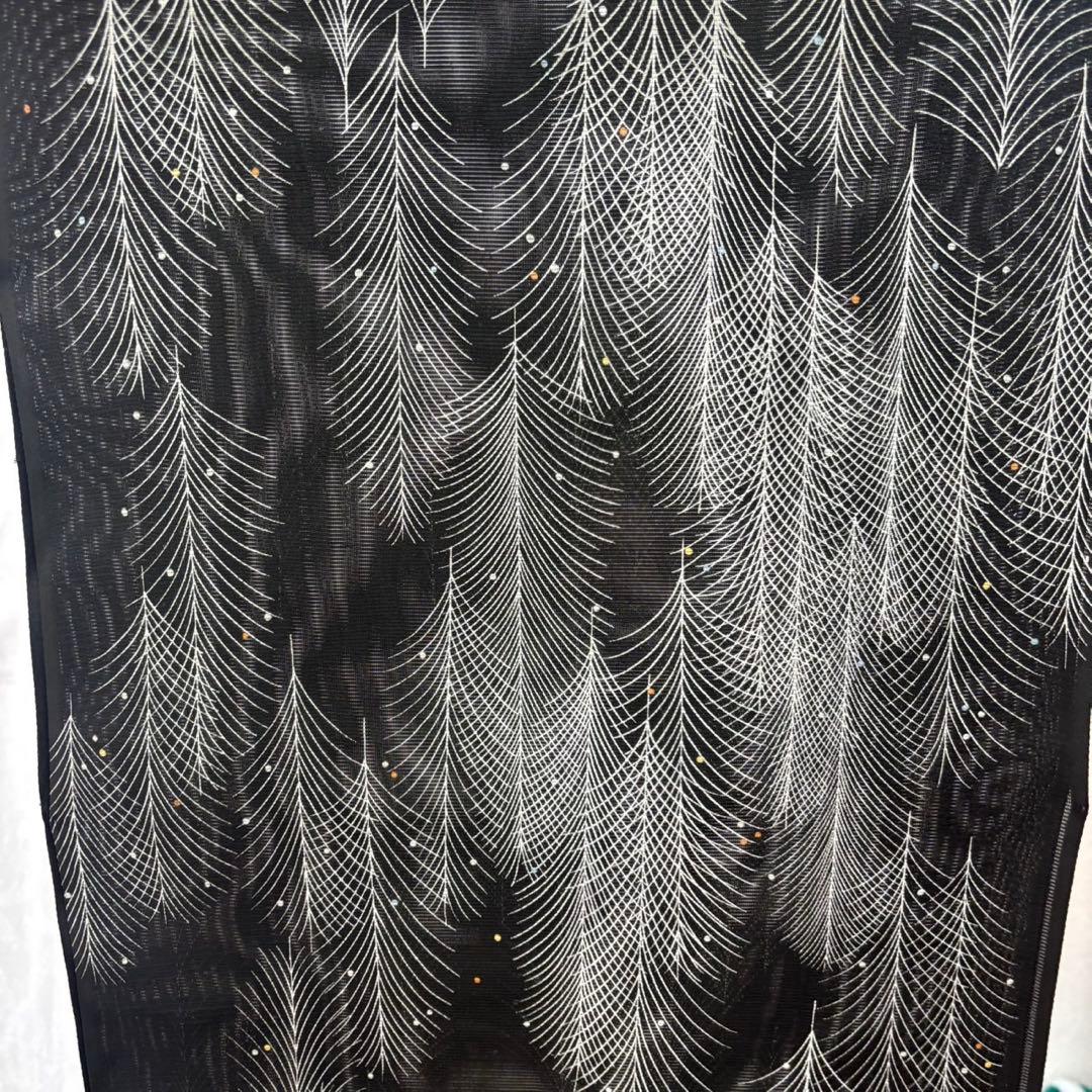 黒地　絽の反物　正絹100% 未使用