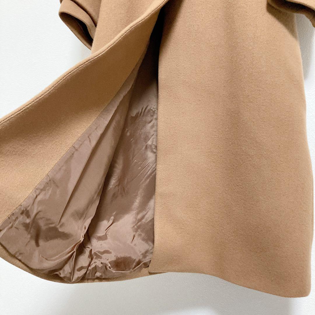 カレンソロジー　メルトンステンカラーコート　ロング　ゆったり　キャメル　38