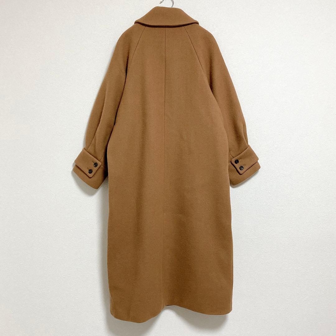 カレンソロジー　メルトンステンカラーコート　ロング　ゆったり　キャメル　38