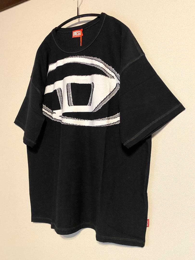 25SS【新品】DIESELディーゼル ロゴＴシャツ 半袖 ブラックＬ