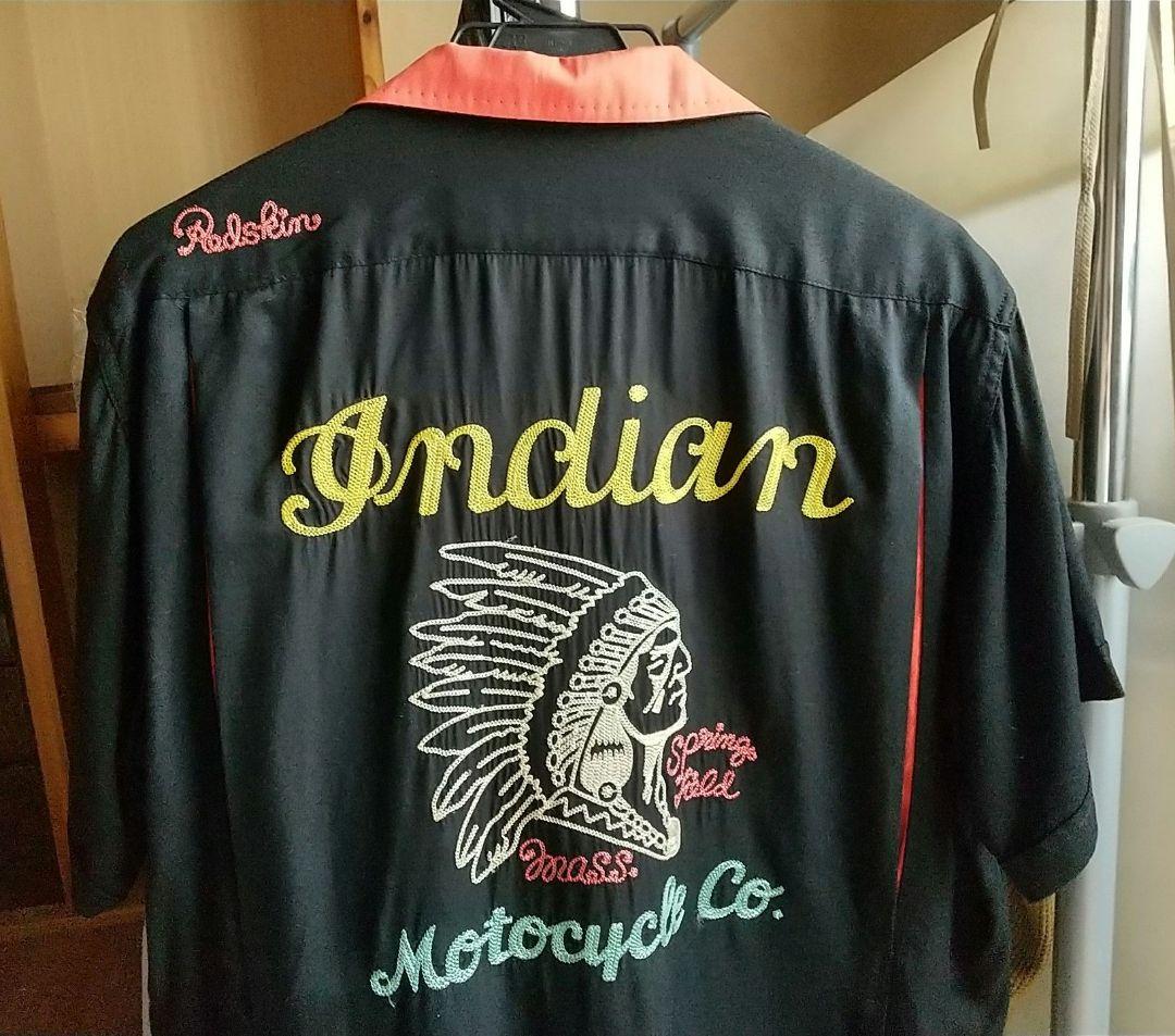 Indian Motorcycle 刺繍ボウリングシャツ