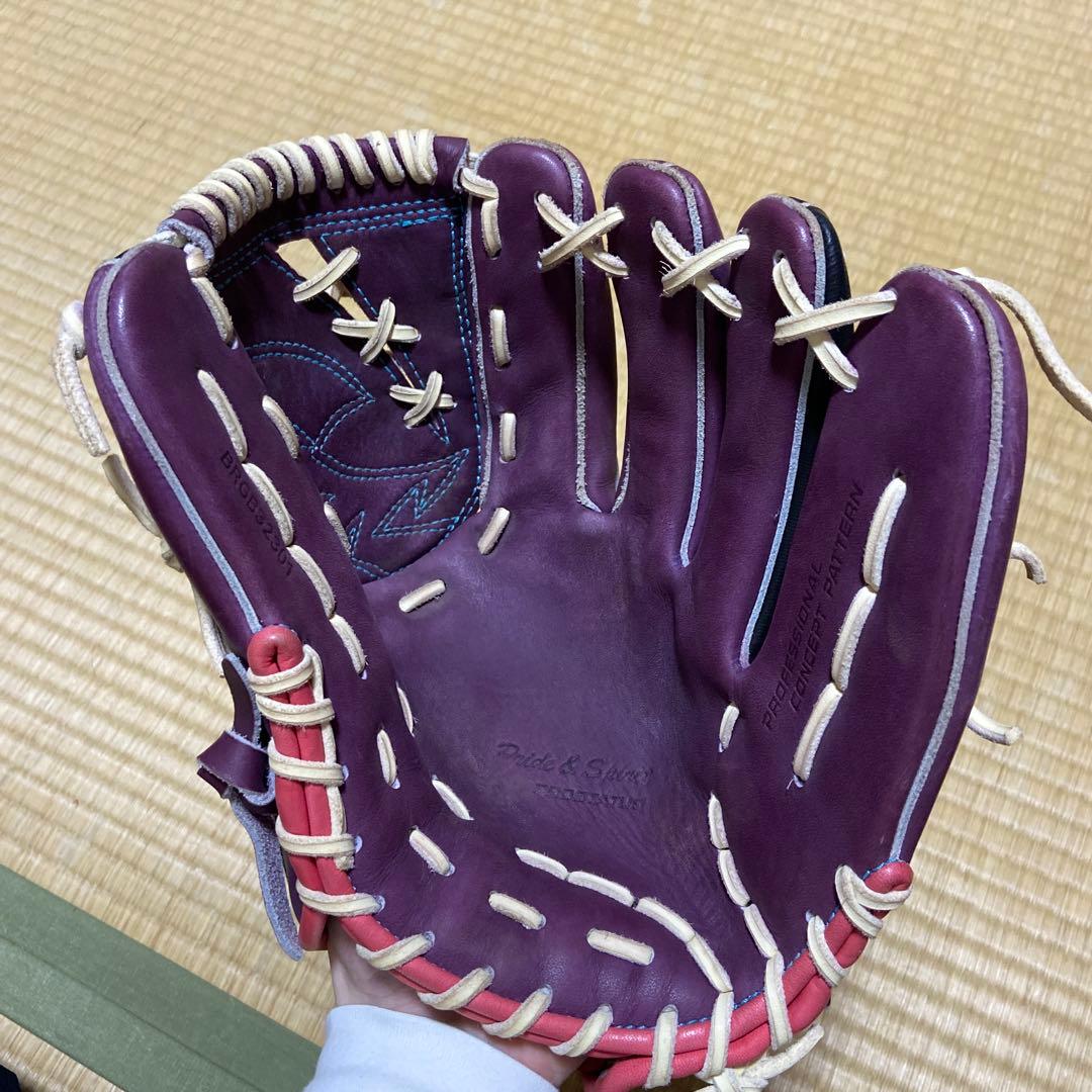 ZETT 紫色 軟式グローブ 右投げ用