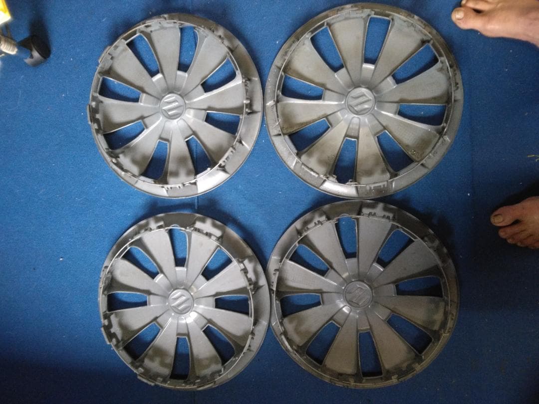 シルバー 10本スポーク ホイールカバー 4枚セット 14 inch