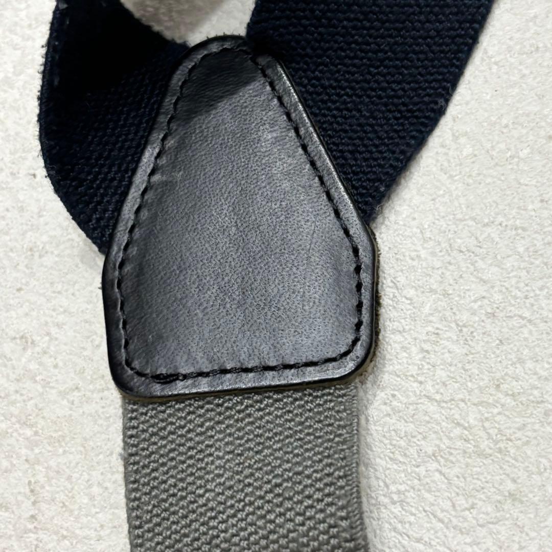 NIGEL CABOURN サスペンダー ネイビー ナイジェルケーボン レザー
