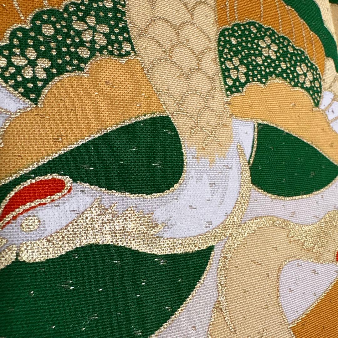 (う3)雅宴向鶴✨豪華絢爛な光を放つ金彩や格子模様のアンティーク振袖㊗️④点セット