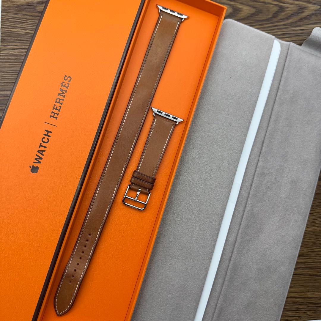 2424 Apple Watch エルメス　ブラウン　ドゥブルトゥール　二重