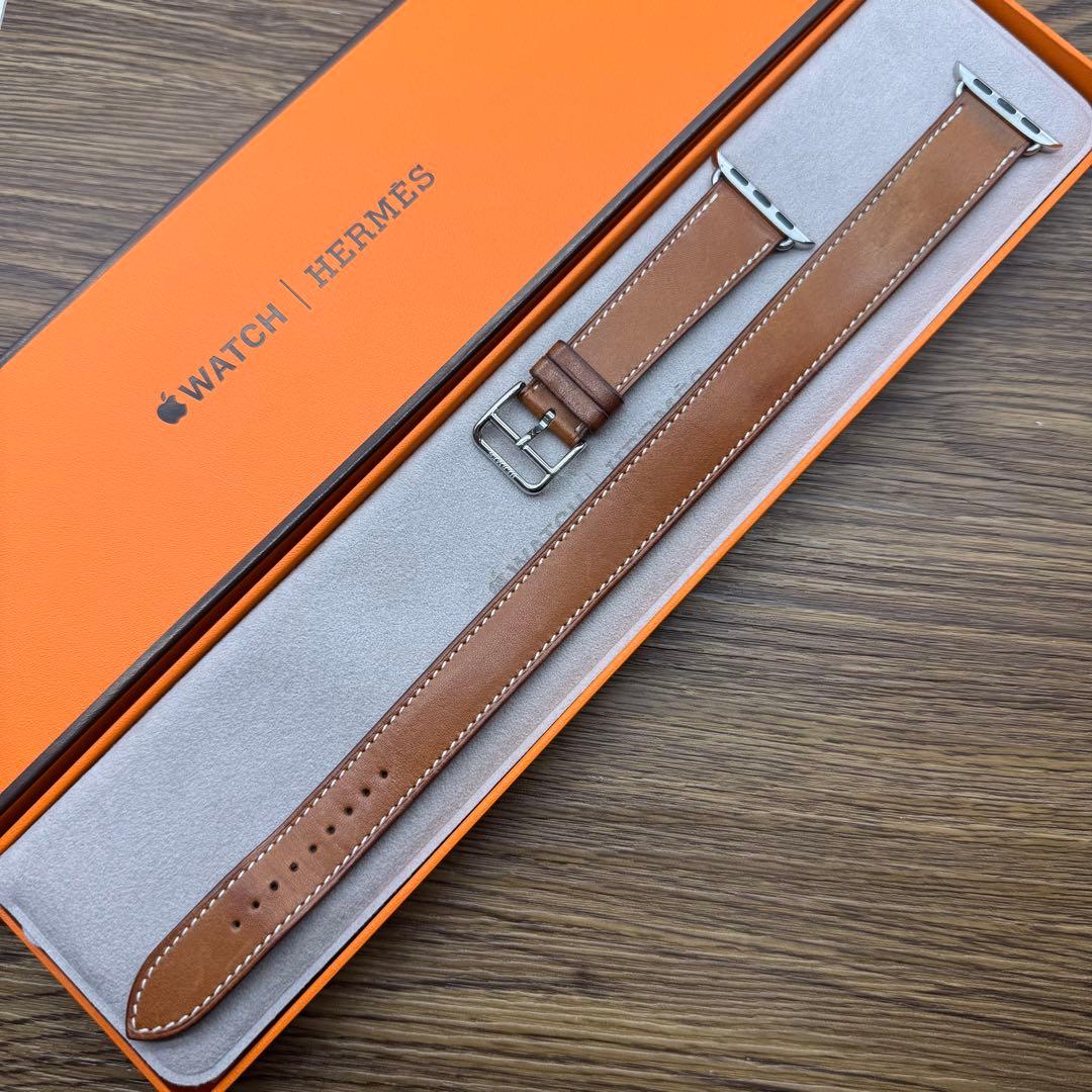 2424 Apple Watch エルメス　ブラウン　ドゥブルトゥール　二重