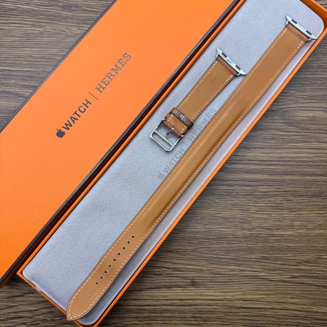 2424 Apple Watch エルメス　ブラウン　ドゥブルトゥール　二重