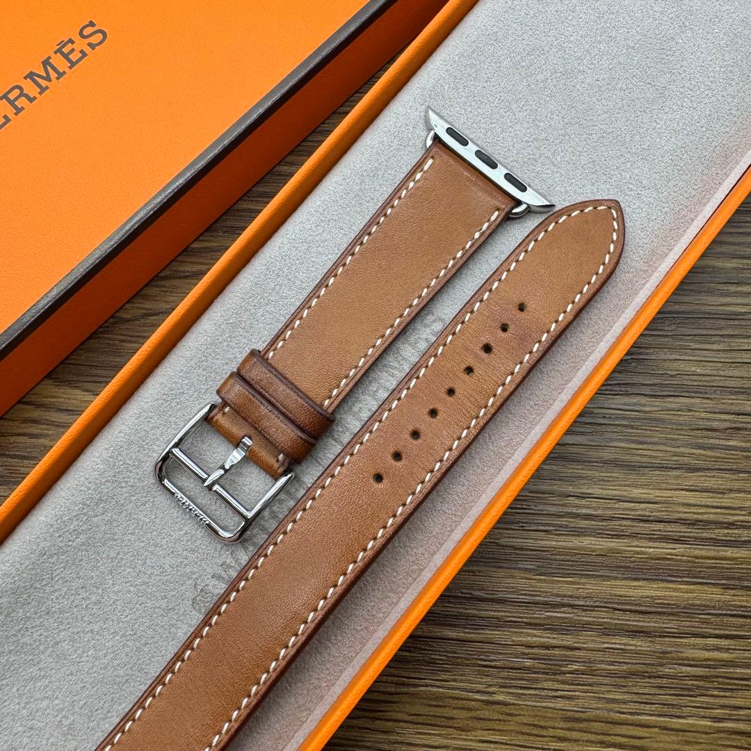 2424 Apple Watch エルメス　ブラウン　ドゥブルトゥール　二重