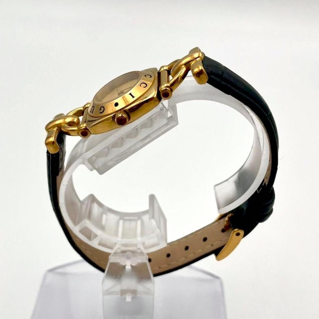 329 新品ベルト グッチ 6300L 腕時計 クォーツ ホースビット 新品電池