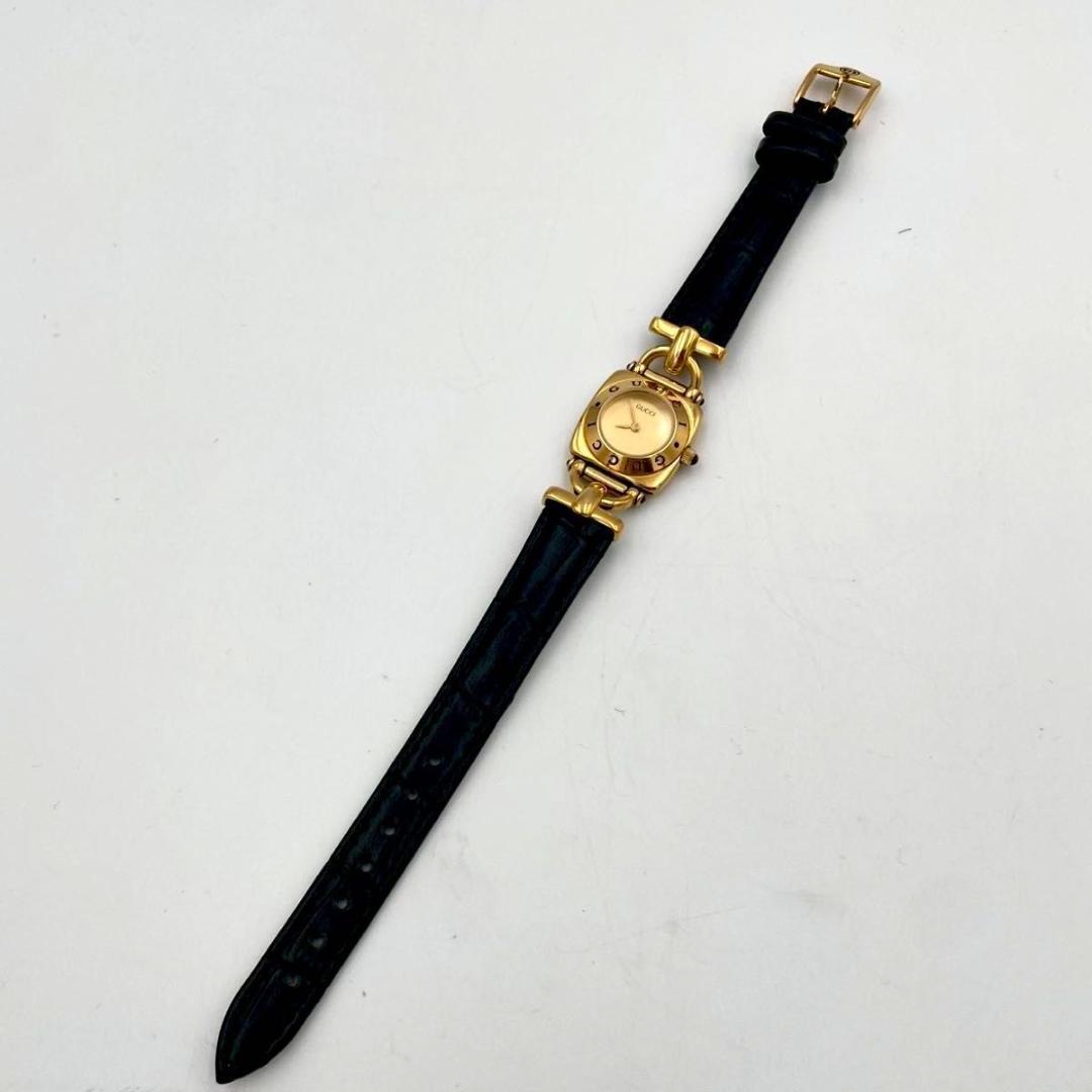 329 新品ベルト グッチ 6300L 腕時計 クォーツ ホースビット 新品電池