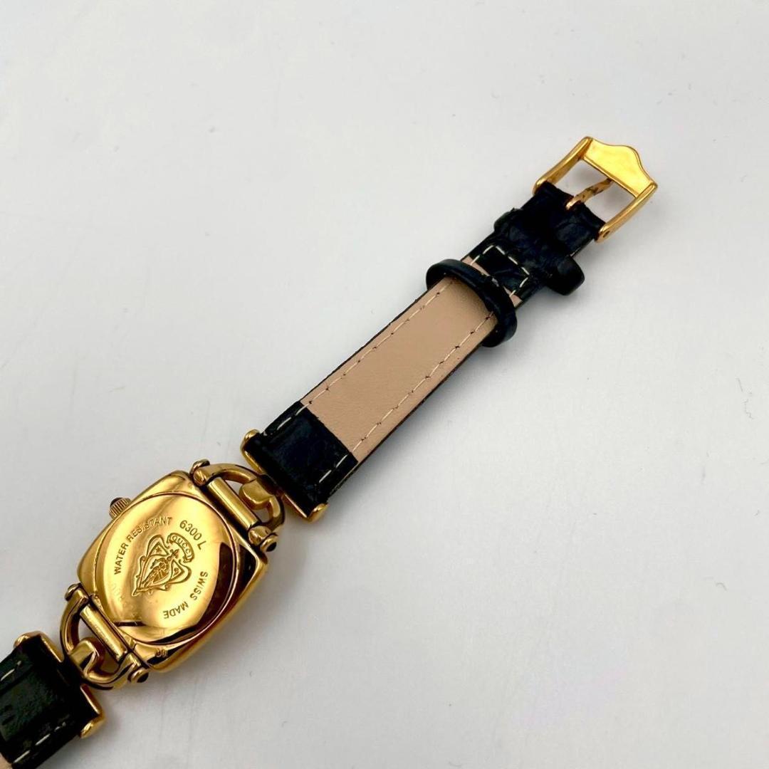 329 新品ベルト グッチ 6300L 腕時計 クォーツ ホースビット 新品電池