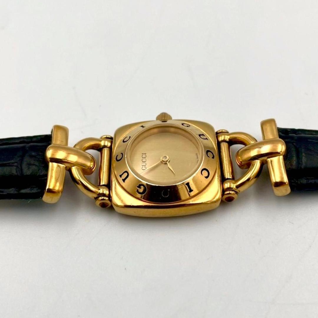 329 新品ベルト グッチ 6300L 腕時計 クォーツ ホースビット 新品電池