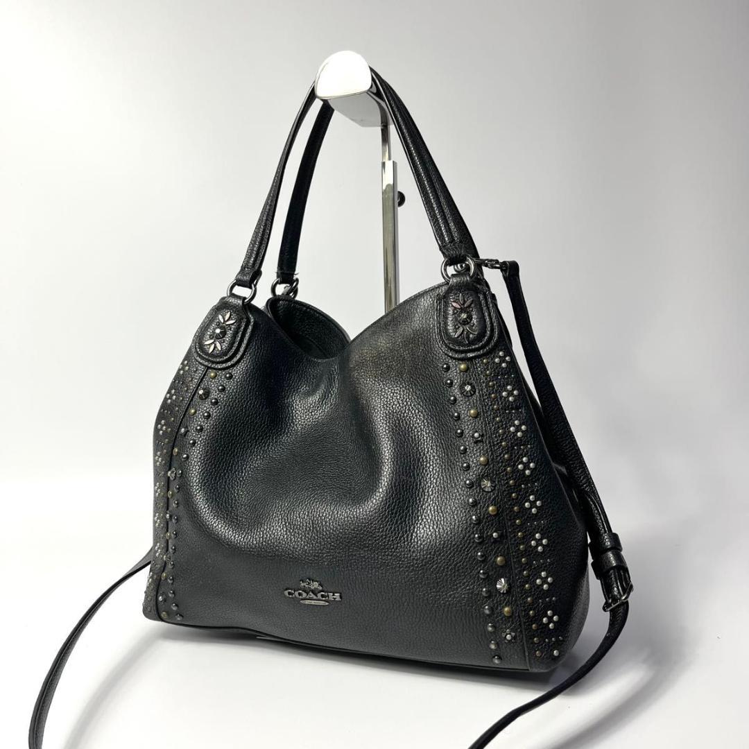 美品　コーチ　イーディー　2way ショルダーバッグ　トートバッグ　斜め掛け　黒