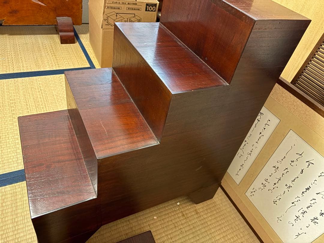 【民芸調】階段和箪笥/4段/右下がり