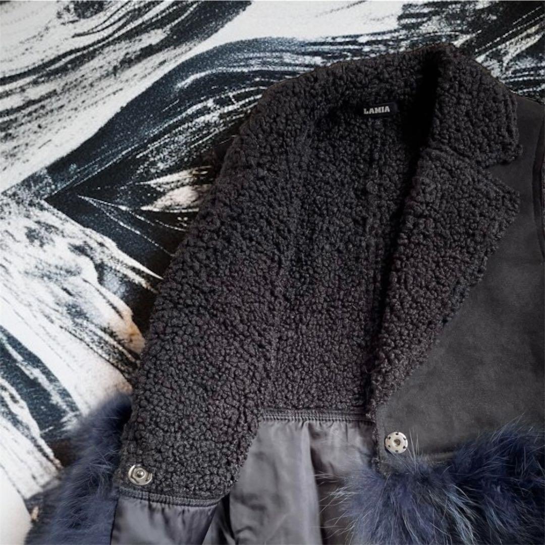 美品♡LAMIA リアルファー　毛皮部分あり　ジレ　ベスト