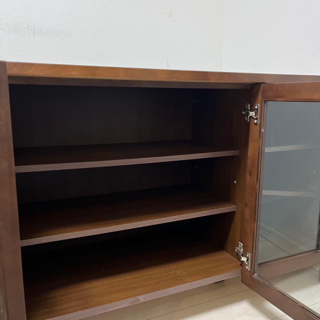 【希少廃盤品】無印良品 ウォールナット材 キャビネット 大 ガラス扉