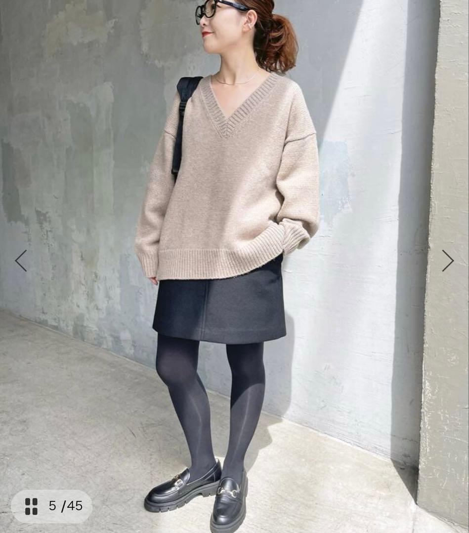 新品　スピックアンドスパン　メルトンA ラインミニスカート