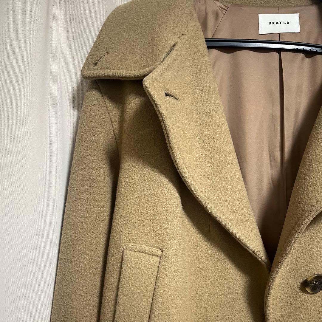 フレイアイディー　ボリュームスリーブウールコート　チェスターコート　キャメル