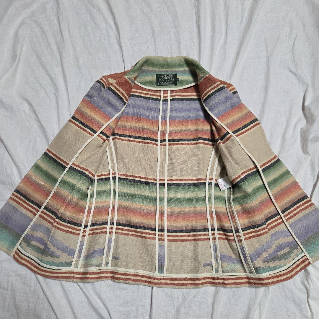 80s ポロカントリー ラルフローレン ネイティブ柄 テーラードジャケット 9