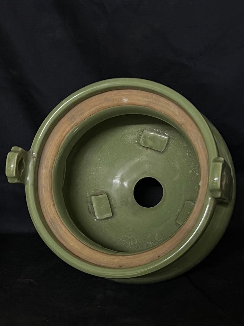 中国古美術　宋時代青磁香炉　龍泉窯三足香炉W66-0
